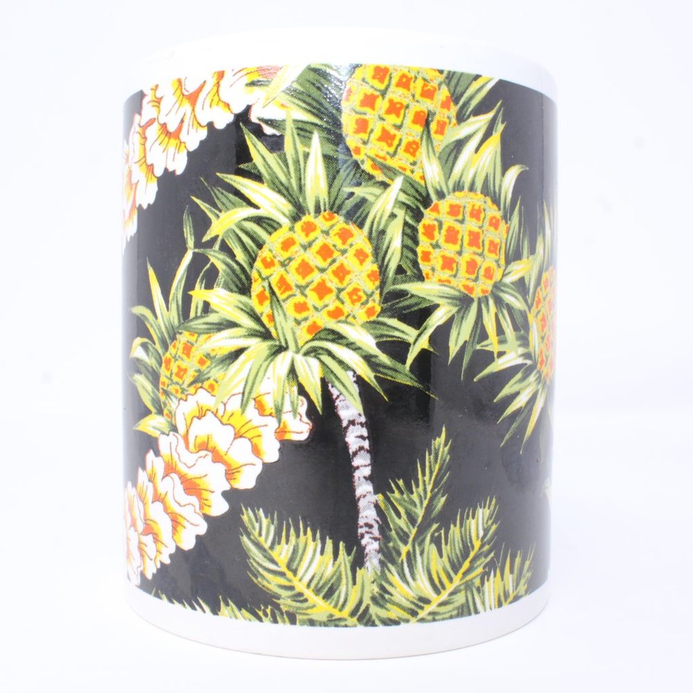 Hilo Hattie 50th Anniversary Leis & Pines Black Hawaiian Collector's Coffee Mug